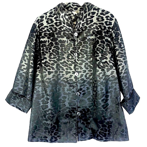 Jones New York Woman Cape/jacket animal print button dwn Sz 2X - Picture 1 of 12